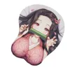 Poussions de souris poignets Rests Kamado Nezuko Anime 3D Bottom Mouse Pad Rest Y240423