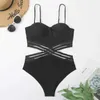 Swim Wear 2023 Push Up Maignoir One Piece Sexy Monokini Solid Swwear Women Bathers Bathing Baignage Suite de natation Feme Summer Beachwear 240423