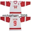 Kob Weng Sutton Youngblood Movie Hamilton Mustangs Ice Hockey Jersey Blank 9 Sutton 10 Youngblood Jerseys Niestandardowy numer nazwy biały vintage