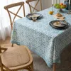 Tala de mesa A146 pequeno restaurante azul de tecido fresco Toleta de mesa de mesa e linho estilo pastoral estampado em casa