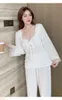 Women's Sleepwear Autumn Winter Velvet Trouser Suits Elegant French Court Style Pajamas Set Pink Loose Velour Home Clothes Loungewear