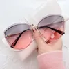 Gafas de sol sin borde ovaladas de alta calidad Lady Metal Cay Ojes para mujeres conduciendo vasos Sonnenbrille Zonnebil Dames 240417