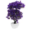 Dekorativa blommor Artificiella blommapanna skrivbords -Simuleringsträd prydnad bonsai tall emulerat plastmaterialkontor