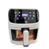 Fryers 220V 3Color Visual Air Fryer 8l stor kapacitet Hushåll Multifunktion Luft Fryer Touch Style Mini Oven