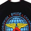 Chaopai Rhude Earth Print Mens Losse T-shirt met korte mouwen