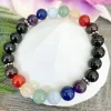 Brins ruberthen nouveau design 8 mm naturel 7 chakra gemme bracelet bracelet womens noir tourmaline poignet mala yoga bijoux