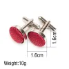 Links 1Pair Mens Cufflinks for Busines Fashion Shirt Wedding Party Men Cufflink Solid Cloth Round Cufflinks Accessories Wholesales