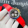 Watch Men Luxury Watch 40mm Rainbow Bezel 자동 기계적 움직임 시계 Mens Sapphire Glass 고무 팔찌 디자이너 손목 시계 Montre de Luxe