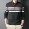 Koszule hazzys męskie ubranie golfowe jesień/zima cienki długie rękawowe koszulę polo Koreańską wersję kolorowy patchwork lapowe koszula