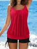 Swimwear pour femmes 2 pièces TrawString Tankini 2024 Lady Imprimé Solide Solide Femme Femme Baignage haute baignade Suif de baignade Beachwear 3xl