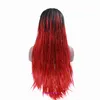 Hot selling braid wig style synthetic fiber dirty hand rubbed fine gradient red headband