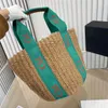 Luxury top handle straw weave Beach bag Womens fashion woody basket tote crossbody shopper bags mens designer large handbag purses travel woven shoulder clutch Bags