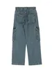 Damesjeans Deeptown Vintage Baggy Women Koreaanse mode -denim losse wide been laadbroek met hoge taille vriendje voor unisex