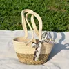 Bolsas de ombro casual cesta de palha feminina shão de praia de praia ao ar livre piquenique rattan fruta portátil artesanal