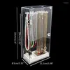 Jewelry Pouches Clear Acrylic Holder Bracelet Necklace Display Stand Dustproof Case