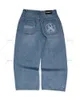 Europejskie i amerykańskie dżinsy Y2K Mężczyzn Mężczyźni Umyj się proste spodnie Lose High Street Fashion Brand Moders 240421