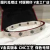 High End jewelry bangles for Carter womens Vgold black nail full sky star bracelet plated with 18k white gold CNC full diamond screw buckle three row diamond bracelet