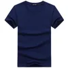 Casual Style Plain Solid Color Mens Tshirts Cotton Navy Blue Regular Fit Summer Tops Tee Shirts Man Clothing 5XL 240419