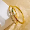 Anneaux de cluster anneau empilable en acier en acier en titane de mode avec couleur zircon 18K plaqué étanche non allergique bijoux de doigt allergique pour les femmes