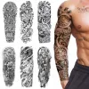 Tattoos Waterproof Temporary Tattoo Sticker Large Size Tattoo for Men Sleeve Clock Fake Tattoo for Women Girl Full Arm Tattoo Fake