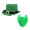 Beretas Fun Barba Barba Irlandesa Sombrero Verde Leprechaun Perfecto para fiestas y reuniones