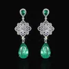 Legamio gemme lampadario Gallet Luxury Vintage Imited Emerald Dangle Dleng Drop Calline Orecchini lampadari floreali in argento sterling Orecchini Dormouse D240323