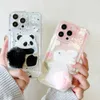 Bumpers de téléphone portable 3d Cartoon Fur Tail Soft Transparent Flacroping Téléphone Case pour iPhone 15 14 Pro Max XS XR 11 Pro 12 Mini 13 Pro 7 8 Plus SE Y240423