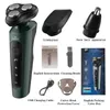 Elektriska rakare för män Waterproof Electric Trimmer Razor Wet amp Dry Use Raddarbara batteritrotariska rakare Rakning 240411