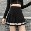 Jupes vintage hautes taille mini jupe mode femme punk jk noire plissé patchwork gothique streetwear