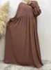 Ethnische kleding Moslim Abaya -jurk Dubai Marokkaanse Kaftan Chiffon Women jurken voor prom Turkije zwart lang versluierd met gevoerde Ramadan