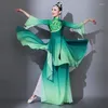 Scen Wear Ancient Hanfu Dance midja Drum Costume Fan Paraply Elegant Traditionella klassiska nationella kostymer