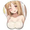 منصات الماوس معصم أنيمي بوكتشي الصخور 3D دعم الرسغ Pad Hitori Ryou Nijika Ikuyo silicone mousepad sexy صدر 3D معصم الراحة Mouse Mat Y240423