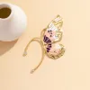 Ohrringe purui exquisites grün/blau/rosa halbe Schmetterlingsklammohrringe für Frauen Strass links Ohrclipschmuck Süßes Y2K -Accessoires