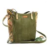 Tas gerecycled materiaal dames schoudercanvas handtas mode casual messenger retro solide kleur vrouw