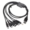 Kablar 5 i 1 USB -spelladdningskabel för NDS LITE / WII U / NYA 3DS XL LL / 2DS / GBA SP / PSP 1000 2000 3000 Laddarkabelkabel (115 cm)