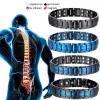 Armband Healthcare Titanium Steel Dubbel Row Magnetic Bangle Antifatigue Therapy Armband för män Artrit Smärta Reliefenergi smycken