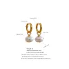 Kolczyki Yhpup Wysokiej jakości imitacja Perły upuść ze stali nierdzewnej Złote koreańskie kolczyki obręcze Uroki modne biżuteria bijoux femme prezent