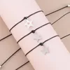 Charm Bracelets Mother's Day Bracelet Stainless Steel Hollow Pentagram Wax Wire Braided Card