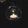 Candle Holders Retro Glass Ball Hanging Stand Holder Wedding Iron Art Home Decoration Table Lantern Borosilicate