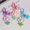 Keychains Ins Color Flower Car Key Chain Creative Fashion Diy Flowers Ring Pendant Student Bag Decoratie geschenken