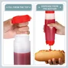 Botellas de almacenamiento de 16 oz Squeeze Condimento Botella Consejo recargable Dispensador de válvula grande para salsas salsas salsa ketchup