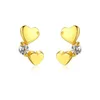 New Fashion Heart Stud Ohrringe S925 versilbert mit 18 Karat Gold Zirkon Marke Korean romantische süße Herz exquisite Ohrringe Schmuck Valentinstag Geschenk SPC