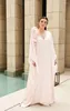 Party Dresses V-neck Long Sleeve Evening Dress Applique Floral Gown Straight Baby Pink Floor Length Woman Clothes Ever Pretty Plus Size