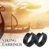 Kolczyki nordyckie runki Viking klipsy do uszu kolczyki dla męskich chłopców prezenty biżuteria, 13 mm stal nierdzewna Huggie Hoops Bez pearning
