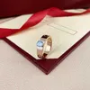 Top Design Carter Ring Titanium Steel Single Diamond Ring Love Plating Gold Gold 18k Color Ring Men and Women Women Color Incor