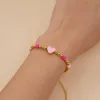 Strands Gold Plated Heart Charm Surfer Bracelet Adjustable Beaded Friendship Jewelry for Women and Teens Summer Rope Bangle