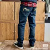 Fil de fil or brodé en jeans pour hommes M, montant le style de pantalon de 2000 ans 723096
