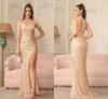 Les clients VIP appliquent un échantillon de liens spéciaux robes de soirée sexy une ligne Spaghetti Stracts Backless Satin Long Prom Party Robes Bides Bridesmaids portent CPS CPS