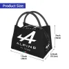 Tassen Alpine F1 Team Logo Men Lunch Bags Geïsoleerde koeler draagbare picknickreizen canvas tote voedseltas