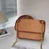 Vintage Gold Chian Crossbody Tassen Y-Letter Designer Messenger Bag Women Brown Suede schoudertassen Brand Luxurys Handtassen Porteman 231211